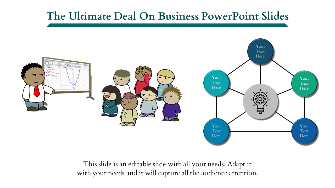 Free - Fully editable Business Powerpoint Slides - 5 Parts